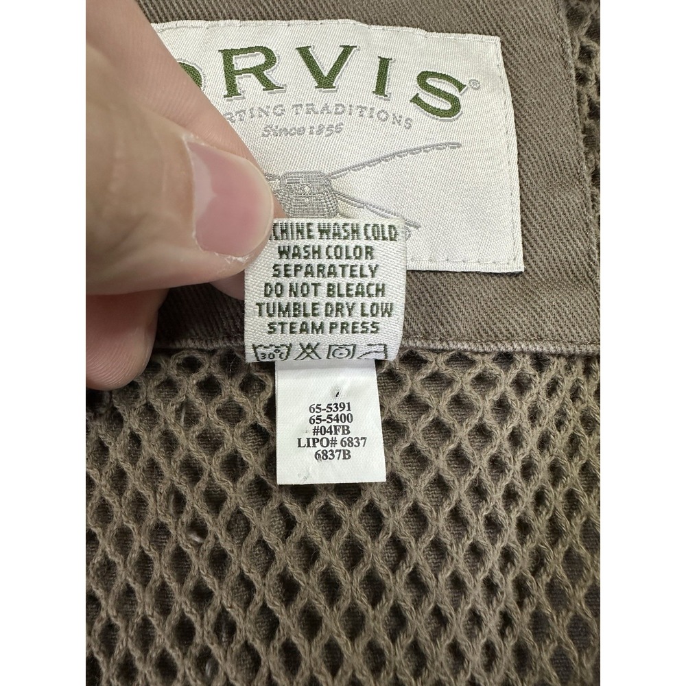 Orvis Blazer Jacket Mens 46 Tall Brown Zambezi Safari Leather Elbow Twill Travel - Picture 9 of 9